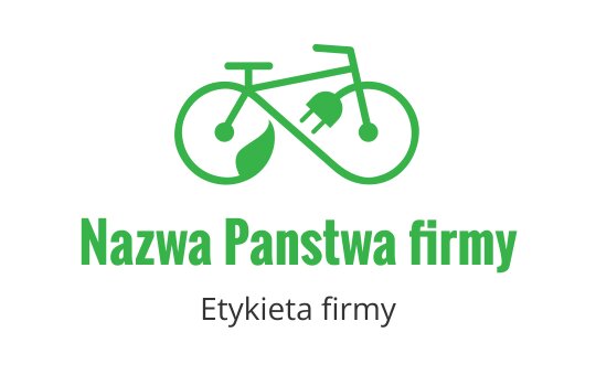 Nowoczesne zielone logo roweru z liściem i wtyczką elektryczną