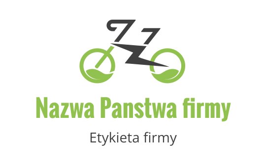 Nowoczesne logo roweru z zielonymi kołami i stylizowanym błyskawicą