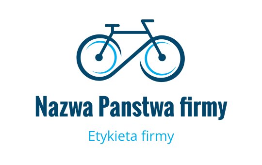 Nowoczesne logo roweru w niebieskim z okrągłymi kołami