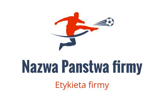 Dynamiczny projekt logo z zawodnikiem kopiącym piłkę nożną