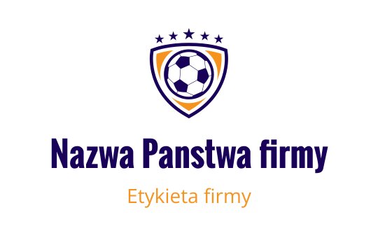 Odważne logo w kształcie tarczy z piłką nożną i gwiazdami