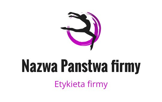 Dynamiczny projekt logo tancerza z żywym fioletowym tłem w kształcie koła