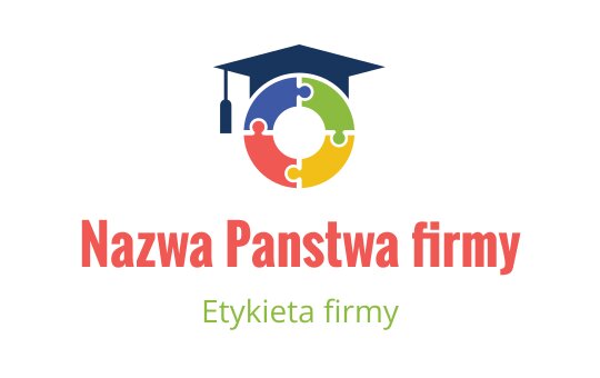 Kolorowy projekt logo w kształcie puzzli z czapką absolwenta na górze