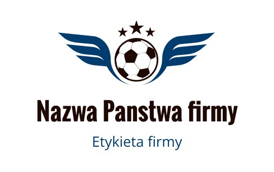 Dynamiczny projekt logo z piłką nożną, skrzydłami i gwiazdami