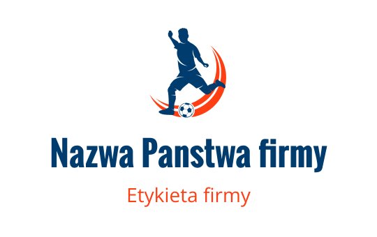 Dynamiczny projekt logo z piłkarzem w akcji w żywych kolorach