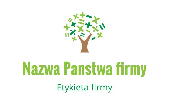 Nowoczesny projekt logo drzewa z zielonymi liśćmi i brązowym pniem