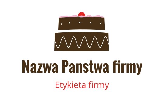 Logo design pysznego ciasta z różowym lukrem i wisienką na wierzchu