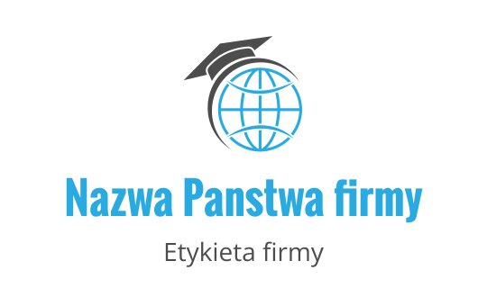 Nowoczesny projekt logo globu z czapką absolwenta w niebieskim i czarnym
