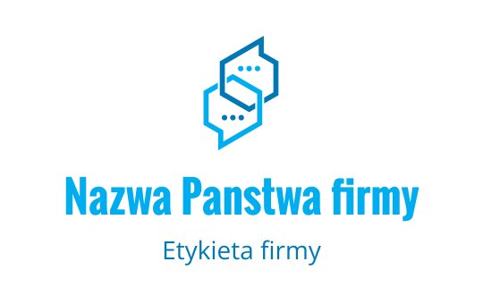 Nowoczesne niebieskie logo z przeplatającymi się kształtami i dymkami