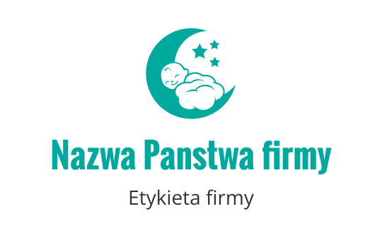 Zabawny niemowlak w logo z półksiężycem i gwiazdami