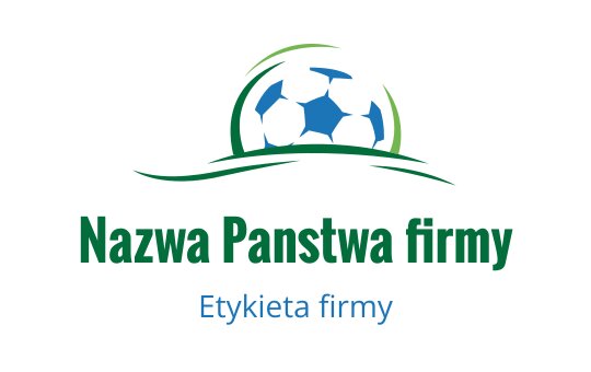 Nowoczesny projekt logo z piłką nożną i zielonymi falami
