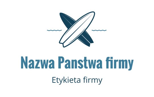Stylowe logo deski surfingowej z falami i nowoczesną typografią