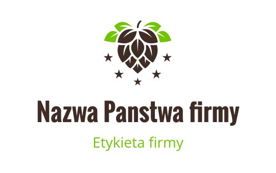 Nowoczesny projekt logo z szyszką chmielu, zielonymi liśćmi i gwiazdami