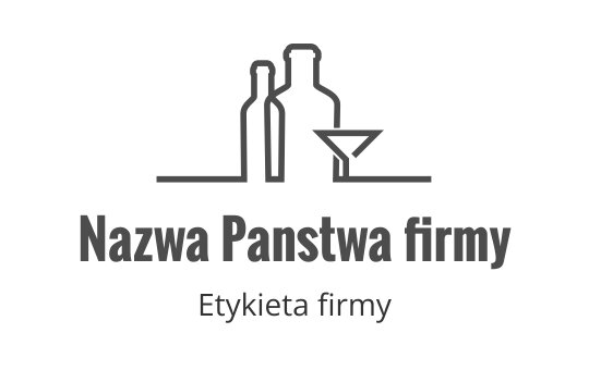 Minimalistyczny projekt logo z dwoma butelkami i kieliszkiem koktajlowym