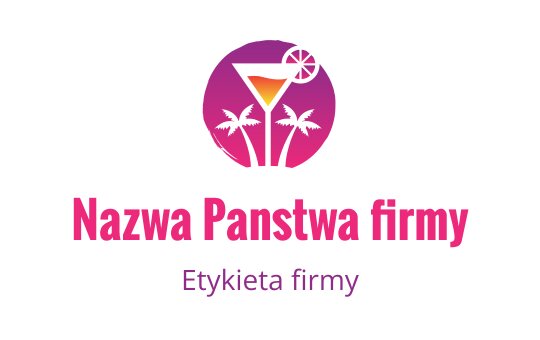 Wibrujące logo koktajlowe z palmami i kolorami zachodu słońca