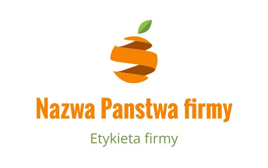 Nowoczesne logo owoców w kolorze pomarańczowym z zielonymi akcentami liści