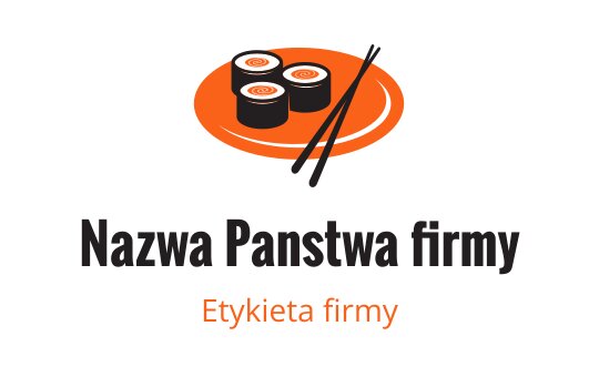 Nowoczesne logo sushi z talerzem i pałeczkami