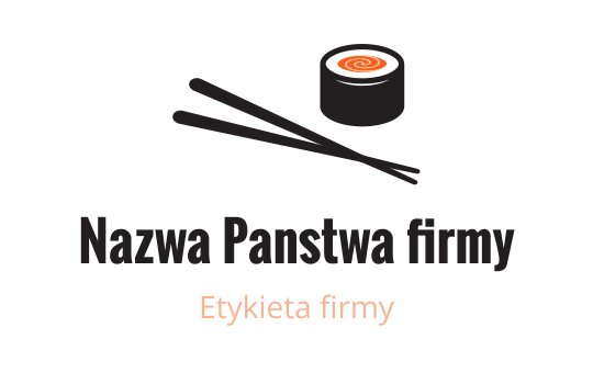 Logo sushi roll z pałeczkami i spiralnym wzorem