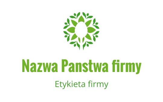 Nowoczesne zielone logo z wieńcem liści i centralnym kształtem