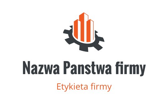 Nowoczesny projekt logo z pomarańczowymi wieżowcami w kształcie zębatki