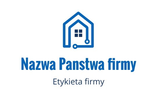 Nowoczesne niebieskie logo domu z oknem i połączonymi liniami