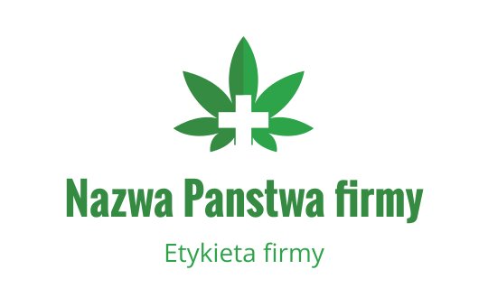 Zielone logo z liściem i symbolem krzyża w centrum