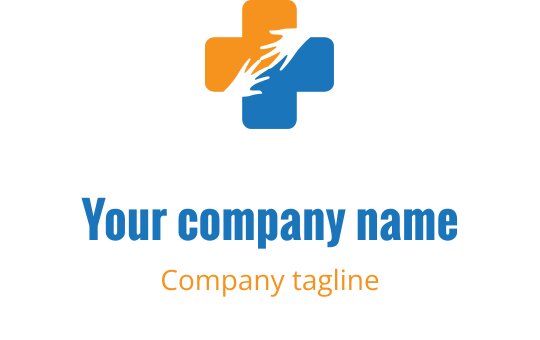Nowoczesny projekt logo z kolorowym krzyżem i dynamicznymi falami