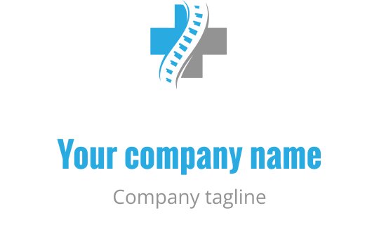 Nowoczesne niebiesko-szare logo z dynamicznymi elementami fal