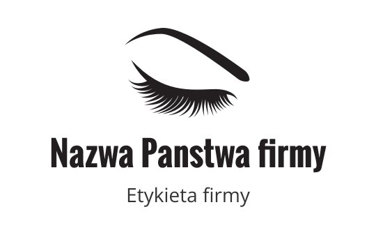 Elegancki projekt logo z stylizowanym konturem rzęsy i brwi