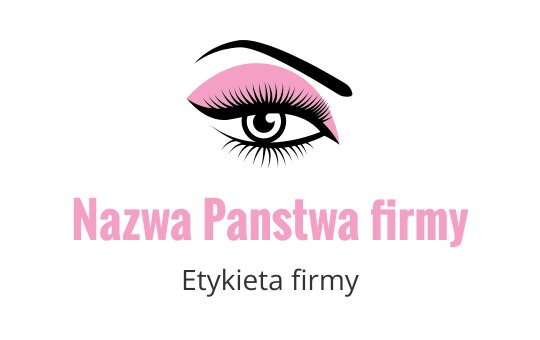 Elegancki projekt logo z różowym rzęsem nad wyraźnym tekstem