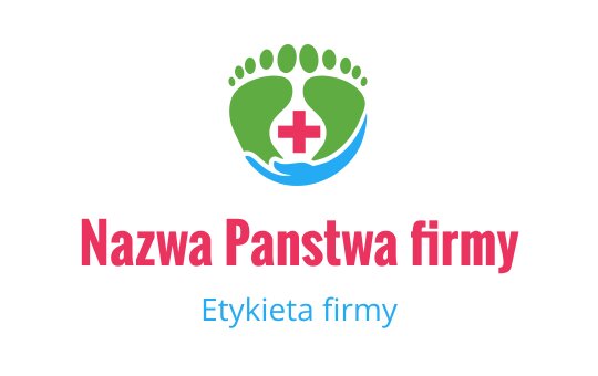Kolorowy projekt logo z zielonymi stopami i czerwoną krzyżem w dłoni