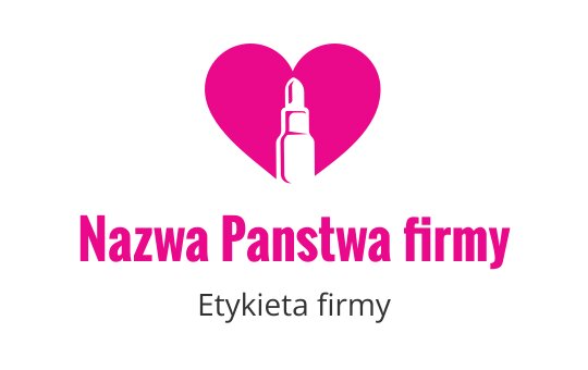Odważne różowe serce logo z sylwetką szminki