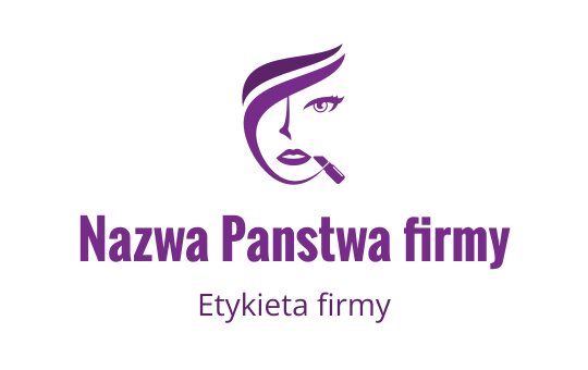 Eleganckie fioletowe logo z stylizowaną twarzą kobiety i falującymi włosami
