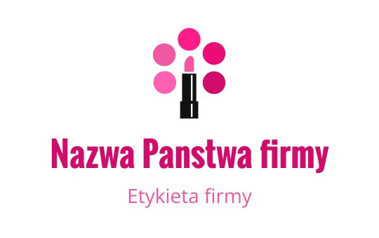 Stylowy projekt logo z pomadką i kolorowymi okrągłymi elementami