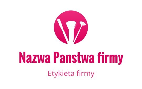 Odważne różowe logo z utensyli w okrągłym kształcie