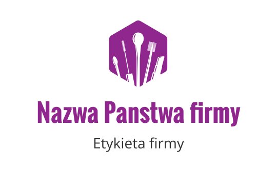 Nowoczesne fioletowe logo z sylwetką stylizowanego garnituru i krawata