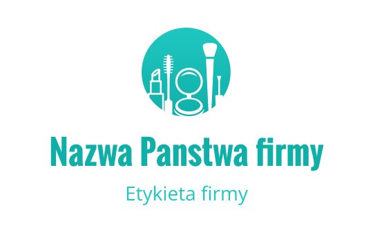 Nowoczesny projekt logo z turkusowym okręgiem i sylwetkami narzędzi kosmetycznych