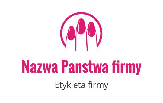 Stylowe logo z trzema różowymi paznokciami pod okrągłym konturem