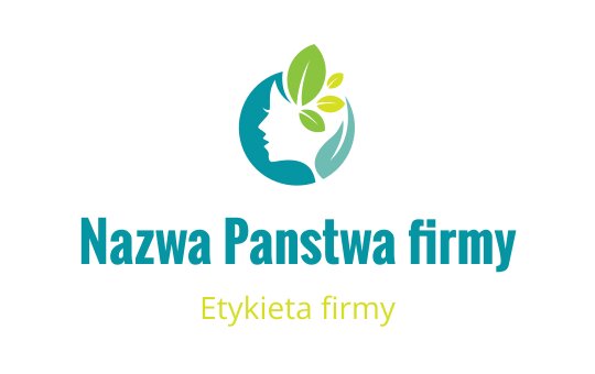 Nowoczesny projekt logo z sylwetką profilu i zielonymi liśćmi