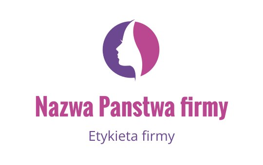 Elegancki projekt logo z sylwetką profilu w fioletowych i różowych okręgach
