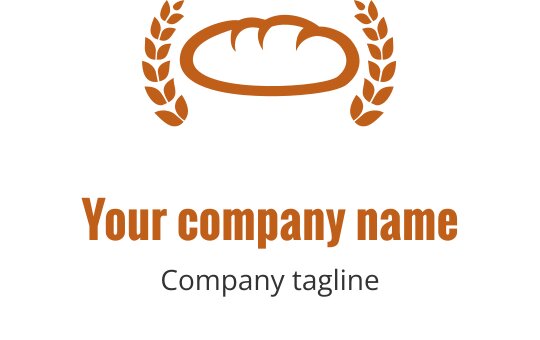 Rustykalne brązowe logo z stylizowanym bochenkiem chleba