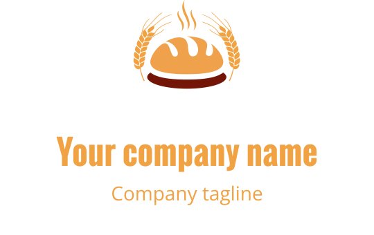 Nowoczesne logo w kolorze bordowym i koralowym z stylizowanymi elementami chleba