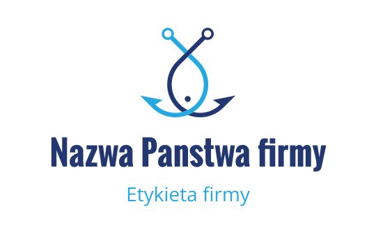 Nowoczesny projekt logo z rybą i kotwicą w odcieniach niebieskiego