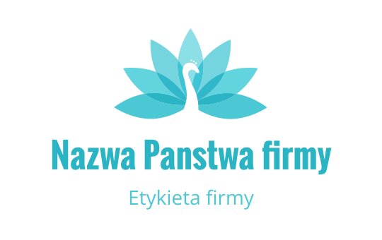 Elegancki projekt logo pawia z turkusowymi płatkami i wdzięczną sylwetką