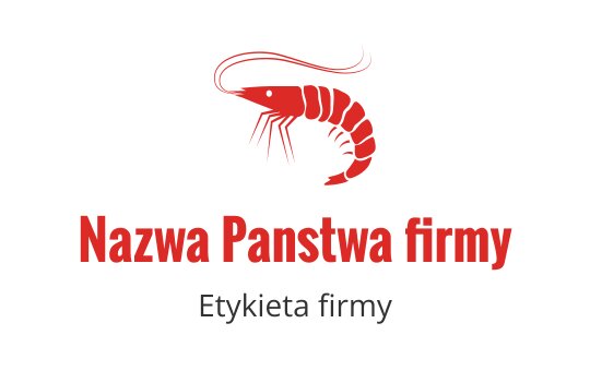 Logo design z odważnym czerwonym krewetką i eleganckimi krzywymi liniami