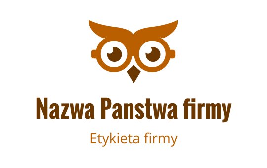Kreatywne logo sowy z dużymi okrągłymi oczami w kolorze pomarańczowym