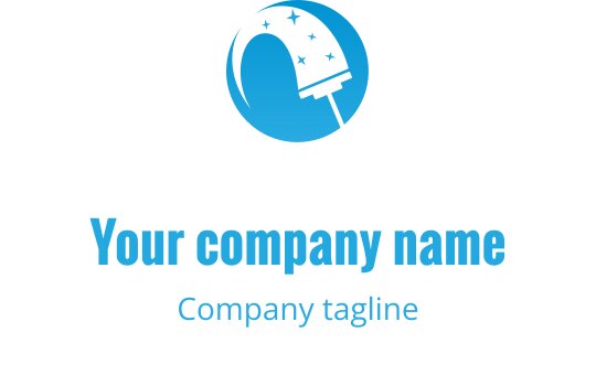 Nowoczesne niebieskie logo z stylizowanym teleskopem i gwiazdami