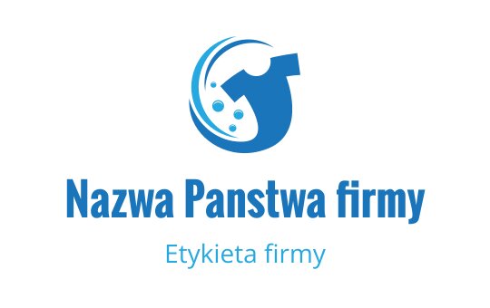 Nowoczesne niebieskie logo z stylizowaną kroplą wody i kluczem