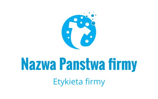 Nowoczesne niebieskie logo z stylizowaną koszulą i bąbelkami