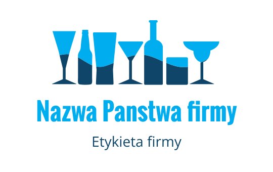 Stylowy projekt logo z różnymi szklankami w odcieniach niebieskiego